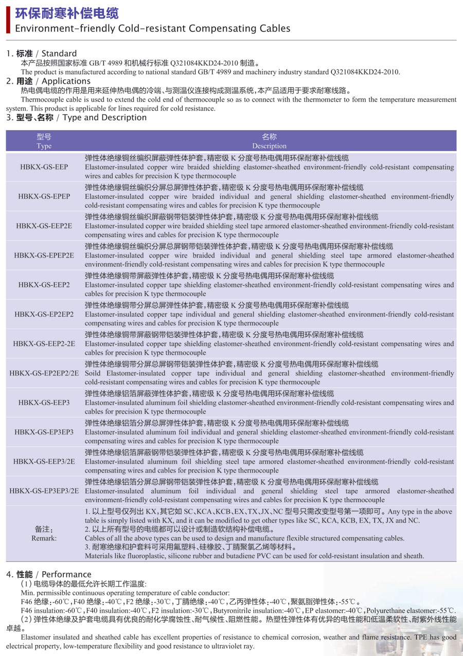 环保耐寒补偿电缆 环保耐寒补偿电缆
